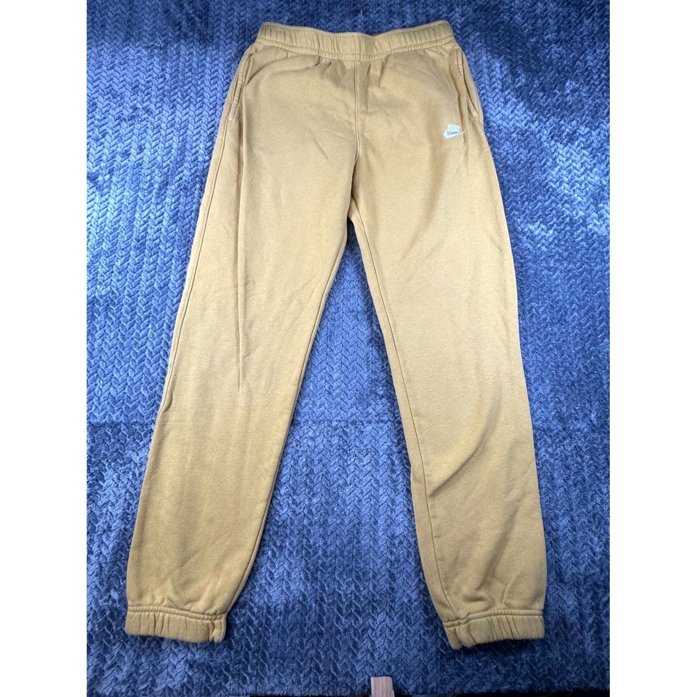 Nike Club Jogger Pant Mens Medium Yellow Strike Fleece Lined Gym Sportswear